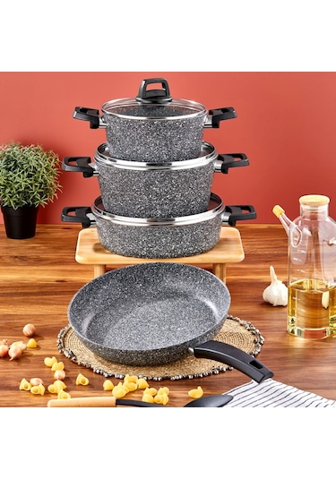 Cornella Cook 7 Parça Granit Tencere Seti Gri