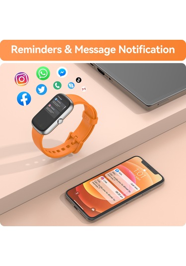Geeroyoo Anyloop Alb1 Spor Akıllı Saat Turuncu - Ip68 Su Geçirmez, Kalp Atımı, Kan Oksijeni Ve Uyku İzleyici, Adım Ve Kalori Sayaç, 1.47 İnç Dokunmatik Ekran, 20+ Spor Modu