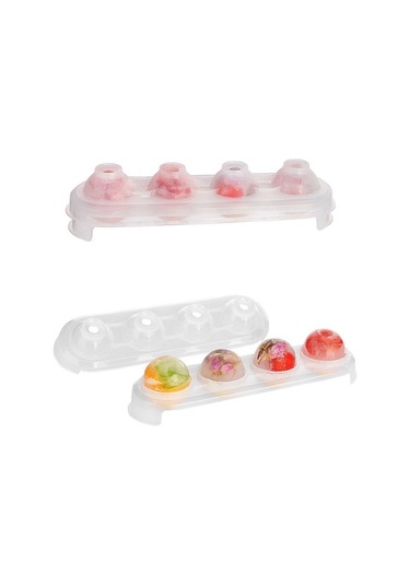 Büro Ev Ofis Buzdolabı İçin 4bölme Şeffaf Silikon Tabanlı Yuvarlak Buzluk Buz Kalıbı Diğer