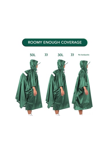 Springsun Çok Amaçlı Yağmurluk - Kamp, Yürüyüş Ve Seyahat İçin Pu5000mm Su Geçirmez Yeşil Şemsiye Yeşil