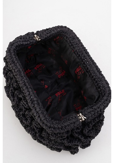 Dericlub Kadın Hasır Handmade Bulut Örgü Çapraz Askılı Çanta Zy 25006 Siyah