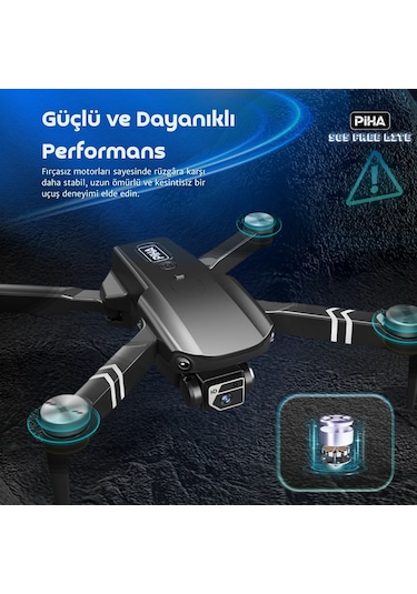 S65 Free Lıte 2 Batarya, 30 Dakika Uçuş, 1080p Çift Esc Kamera, Fırçasız Motorlu Drone/app Kontrlü/siyah