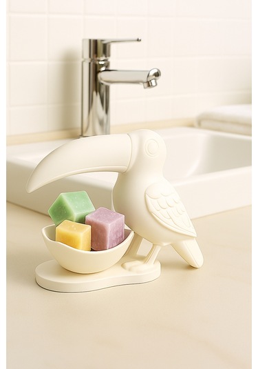 Oxyteez Kuş Figürlü Dekoratif Sunumluk Beyaz Renk Reçine Tasarım Ev Ve Ofis Dekorasyonu