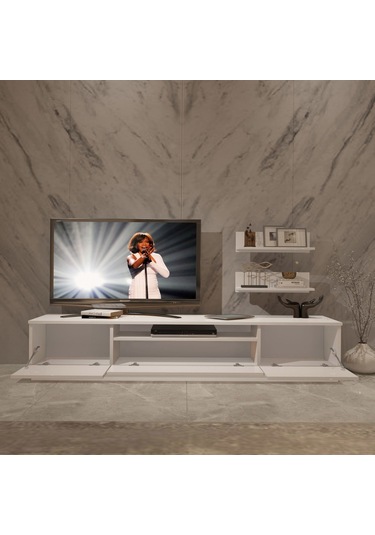Decoraktiv Trio 4s Mdf Tv Ünitesi Tv Sehpası Beyaz