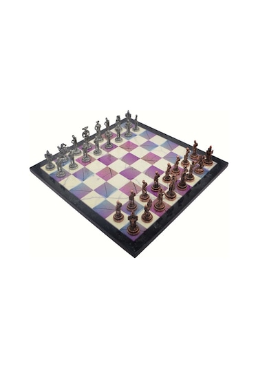 Gifthome Metal Satranç Takımı - Seti orta ispanyol antik Taş Ve M