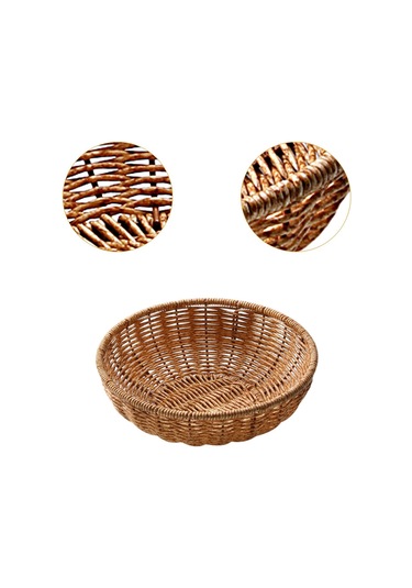 Suntek Rattan Ekmek Sepeti Taklit Dokuma Sepet Çok Amaçlı 20cmx6.5cm Diğer