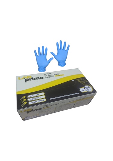Nitril Muayene Eldiveni Pudrasız Mavi --- L Beden --- 100'lü Paket
