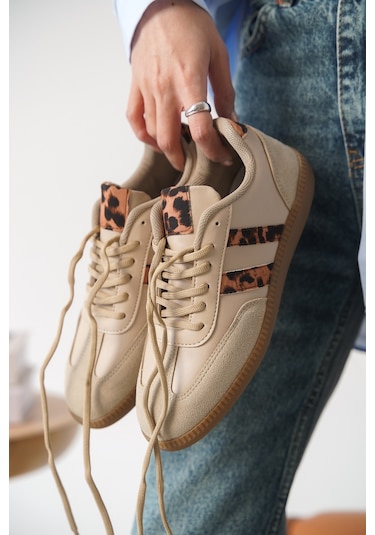 Garantili Agnus Günlük Ortopedik Kadın Sneaker Spor Ayakkabı Leopar