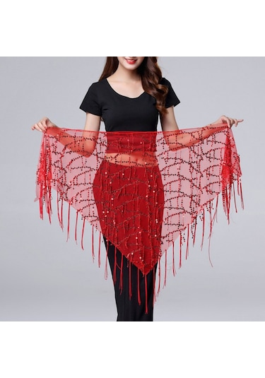 Youtek Mor Meshli Pırlanta Tassel Triko Bel Zinciri - Dans Performansı Ve Egzersiz İçin Güzellik Ve Stil Katın