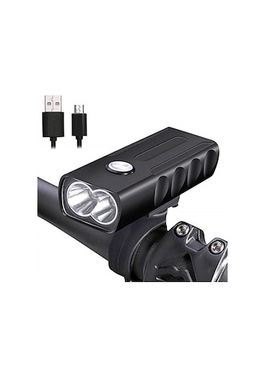 Havana 1000 Lümen Usb Şarjlı Bisiklet Ön Far Işık Fener Siyah