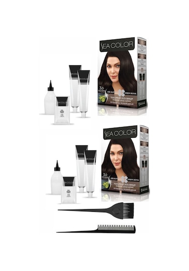 Sea Color Set Boya 3.0 Koyu Kahve 2 Adet+Boya Tarağı+Fırça