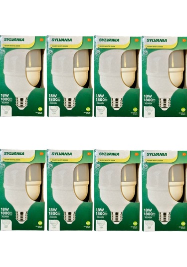 Sylvania 18w 3000k Sarı Işık E27 Duylu Torch Ampul 8 Adet