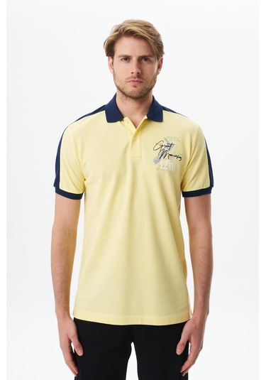 Arma Erkek Regular Fit Baskılı % 100 Pamuk Pike Polo Yaka Tişört Y29374356002 Sarı