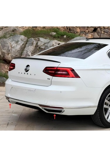 Ebal Otomotiv VW Passat B8 Krom Egzoz Görünümlü Difüzör 2015-2019 P.Çelik
