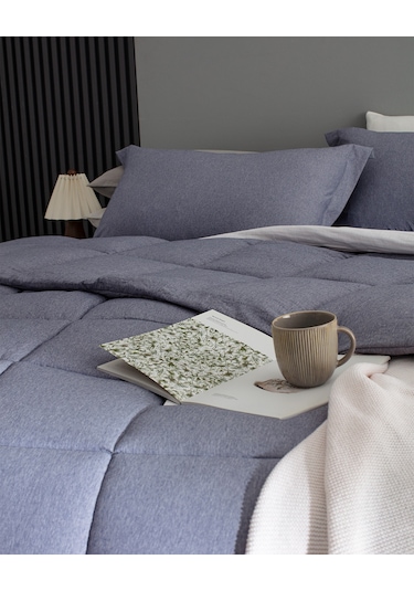 Madame Coco Meleni Tek Kişilik Comforter Set - İndigo Indigo