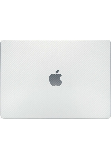 Arabulalaca Macbook Air 13 2020 A2179 Karbon Desenli Koruma Kılıf Beyaz
