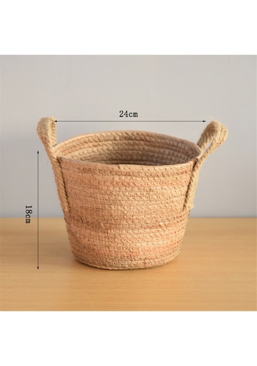 Dokuma Elde Taşınabilen Çiçek Sepetleri Rattan Saksılar Saklama Sepetleri B
