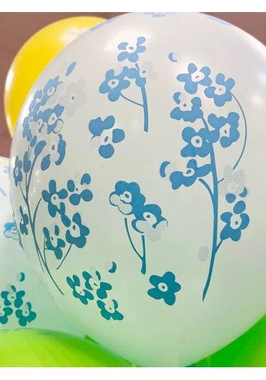 Riota Lateks Balonlar Bahar Çiçekleri 30 Cm 15 Adet 143676853 Açık Mavi