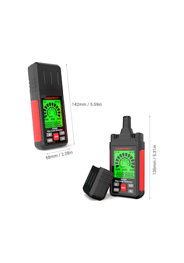 Lepmerk Habotest Ht609 Gaz Kaçak Dedektörü Lcd Ekranlı Yanıcı Siyah Kırmızı