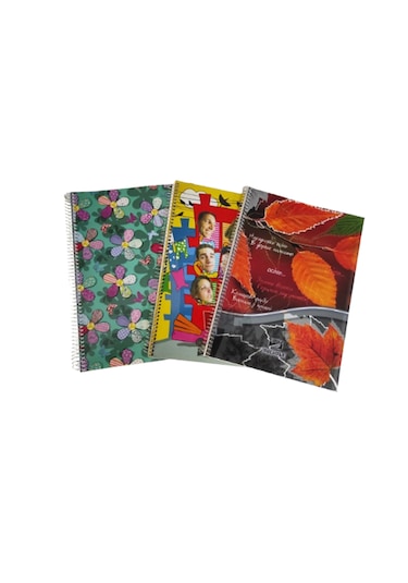 Defter 96 Yapraklı A4 Karton Sipiralli Defter Çizgil 3 Adeti