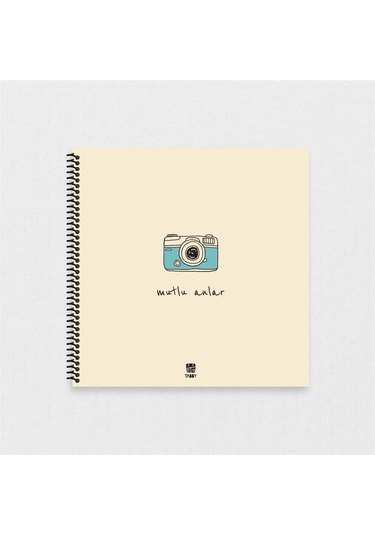 Mutlu Anlar Kamera Baskılı El Yapımı Fotoğraf Anı Defteri-2757 - Çok Renkli