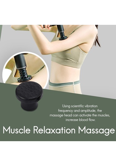 Anjiexun 6 Adet/takım Kas Gevşeme Masajı Yapboz Elektrikli Perküsyon Uçları Siyah