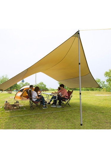 Ximistore9 Açık Hava İçin Ayarlanabilir 4 Parçalı Alüminyum Tente Direği - 3.0m Siyah Siyah