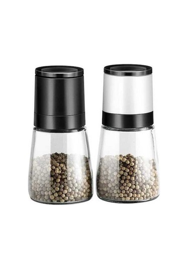 Besthome1 Karabiber Öğütücü Gül Tuzu Tamamlayıcı Gıda El Bükülmüş Şişesi Siyah 1 Adet Ev Manuel Biber Tozu Siyah