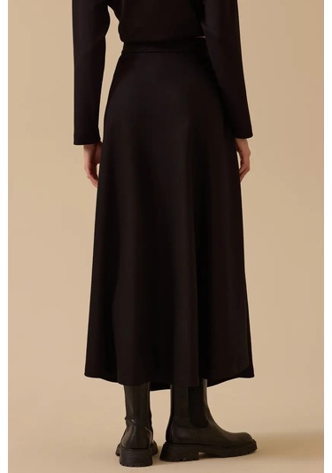 Kadın Basic Kloş Uzun Etek - Siyah Siyah
