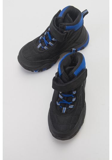 Mnpc Erkek Çocuk Siyah-mavi Suya Dayanıklı Microfiber Trekking Bot 25k3b11006273 Siyah-mavi