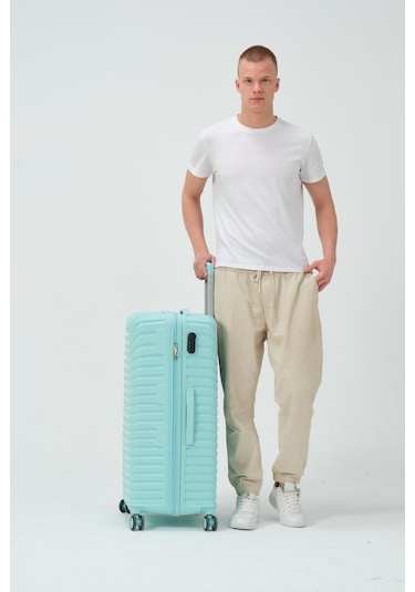 Keo-plus Turkuaz Büyük Boy Silikon Kırılmaz Pp Valiz Turkuaz