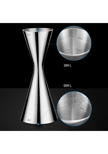 Bar Jigger Çift Kokteyl Jigger Bar Ölçüleri 30/60ml, 30/45ml Gümüş