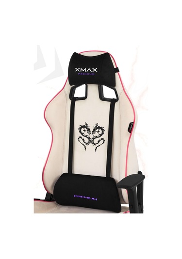 Rio Plus Balerion Terletmez Kadife Kumaş Beyaz Gaming Oyuncu Koltuğu -1 Beyaz