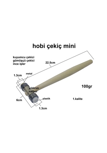 Mini Çekiç Hobi Çekiç Kuyumcu Çekici Gümüşçü İnce İş Çekiç