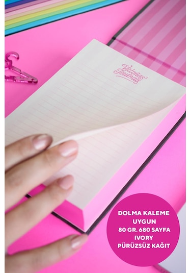 Masa Üstü Sert Kapaklı Notluk. 80 Gram Ivory Kağıt , 340 Yaprak. 11x15,8 Cm. Renkli Kenar.