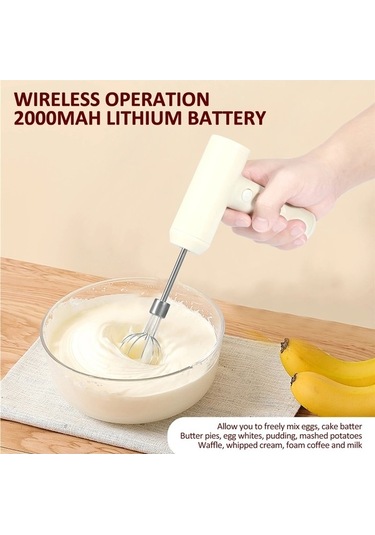 Ulzyvf Elektrikli Akülü Çırpma 2000mah Usb Şarj Edilebilir El Beyaz, Yeni Tasarım Beyaz