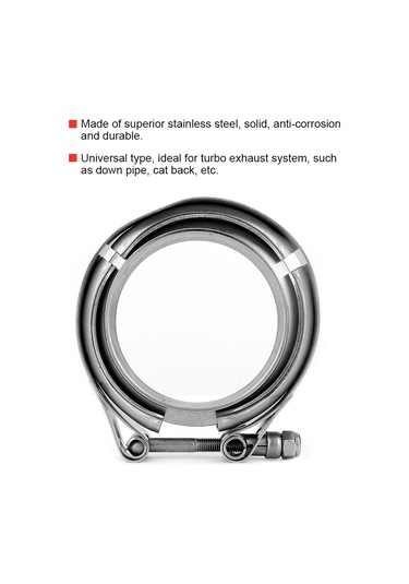 Geeroyoo 304 Paslanmaz Çelik V-tipi Kelepçe + 2 Flanş Seti, Turbo Egzos Sistemleri İçin Uygun, 2.75 İnç, Kaynaklı Borular Ve Parçalar İçin Sabitleme