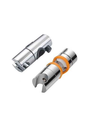 Primepickings B Evrensel Duş Başlığı Tutucu Ayarlanabilir 18-25mm 360 Dönme Abs Plastik Duş Slayt Raylı 2 Katlı Gri