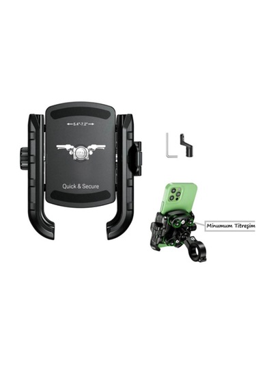 Motosiklet Telefon Tutucu Titreşim Önleyicili Siyah