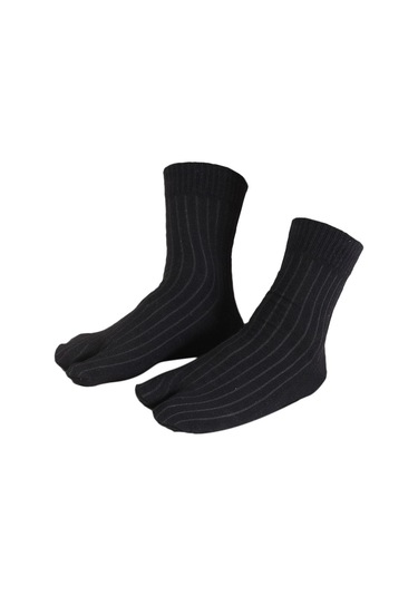 Suntek Elastik Pamuk Tabi Çorap 2 Parmaklı Parmak Arası Terlik Siyah