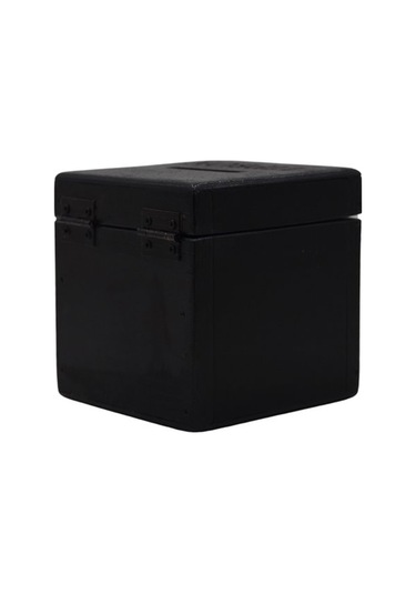 Siyah Ahşap Tipbox Asma Kilit Hediyeli 12x12cm Yük12cm