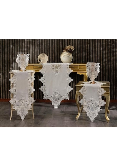 Hüma Keten 5 Parça Salon Takımı Gri Gri