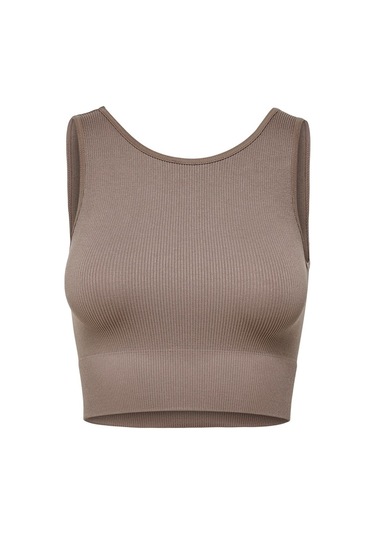 Only Onpjaıa Lıfe Lounge Seam Kadın Crop Bluz Kahve