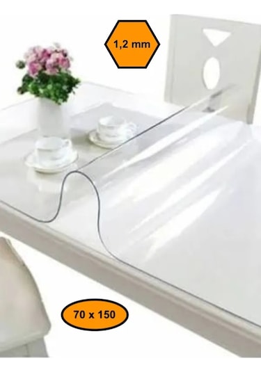1,2 Mm Pvc Masa Örtüsü, Şeffaf Masa Kaplaması, 70x150