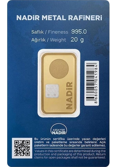 Nadir Gold 24 Ayar Gram Altın 20 G