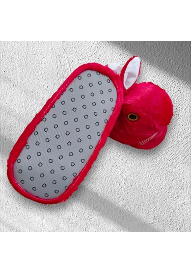 Tavşan Figürlü Kadın Panduf Pandufu Kırmızı