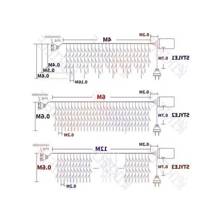 Fastbuy Soğuk Beyaz Led Icicle Dize Işıklar 4m 12m Peri Işıklar Noel Çelenk Yeni Yıl Düğün Teras Bahçe Partisi Koridor Saçak Soğuk Beyaz
