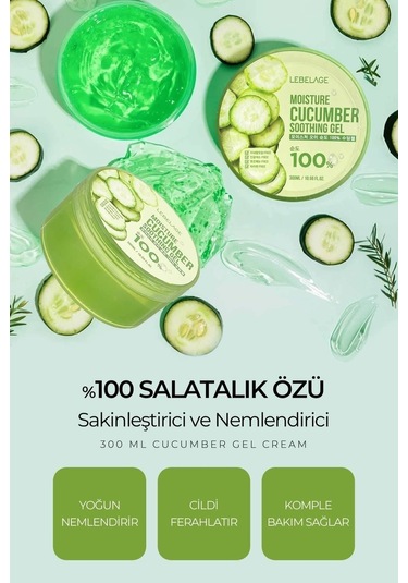 Lebelage Saf Salatalık Özü Nemlendirici Ve Tazeleyici Moisture Cucumber Soothing Gel 300 ML