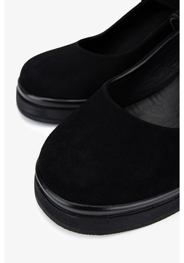 Valmenti Kadın Hakiki Deri Siyah Süet Topuklu Ayakkabı 1120 840 Bn Ayk Sk25-26 Sıyah Suet SIYAH SUET