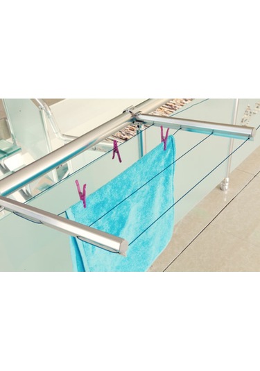 3m Asvera - %100 Alüminyum Pratik Balkon Çamaşır Kurutmalığı - %100 Alüminyum Balkon Çamaşır Kurutma As Gri